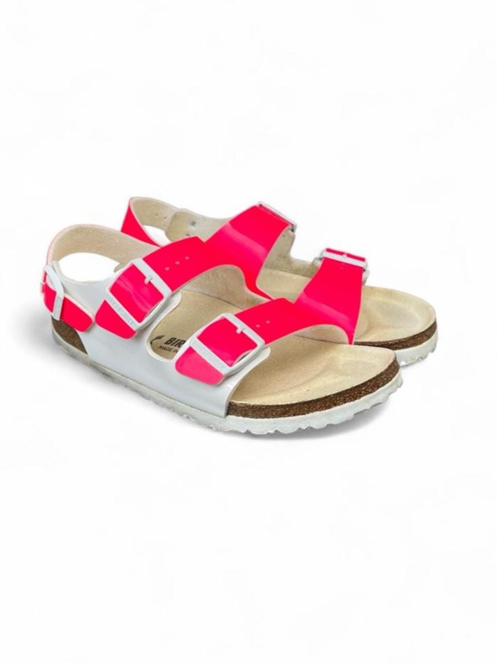 Birkenstock Milano Neon Pink & White Sandals EU 40 Women’s 9 Narrow